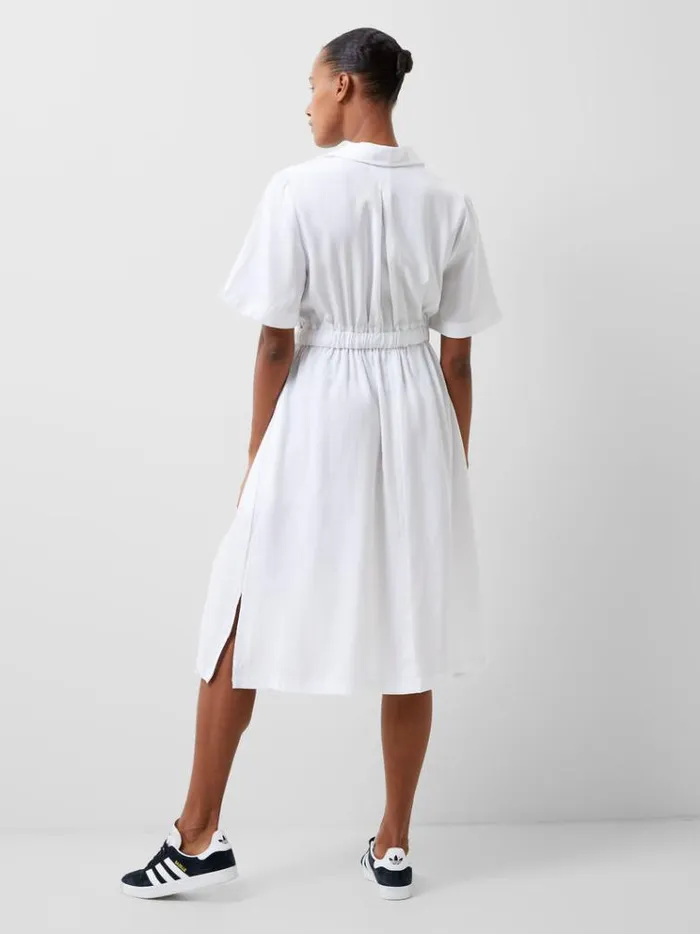 French Connection Dresses Arielle Shirt Dress Linen White 8211 Woman
