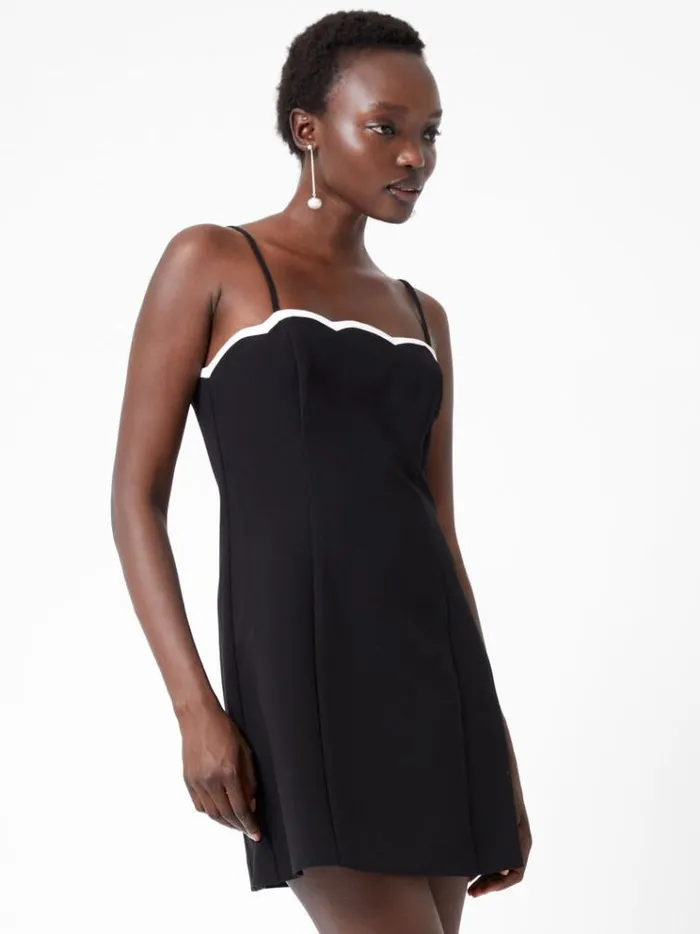 French Connection Dresses Azra Contrast Mini Dress Blackporcelain Crm 8211 Woman French Connection Dresses Azra Contrast Mini Dress Blackporcelain Crm 8211 Woman