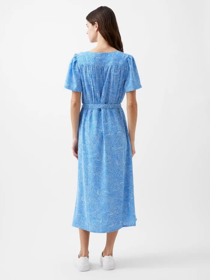 French Connection Dresses Bernice Elitan Button Through Dress Blue Mistblue Seastar 8211 Woman