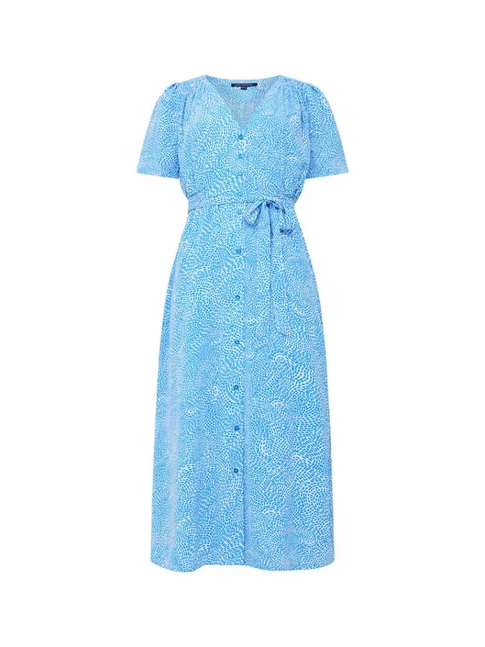 French Connection Dresses Bernice Elitan Button Through Dress Blue Mistblue Seastar 8211 Woman