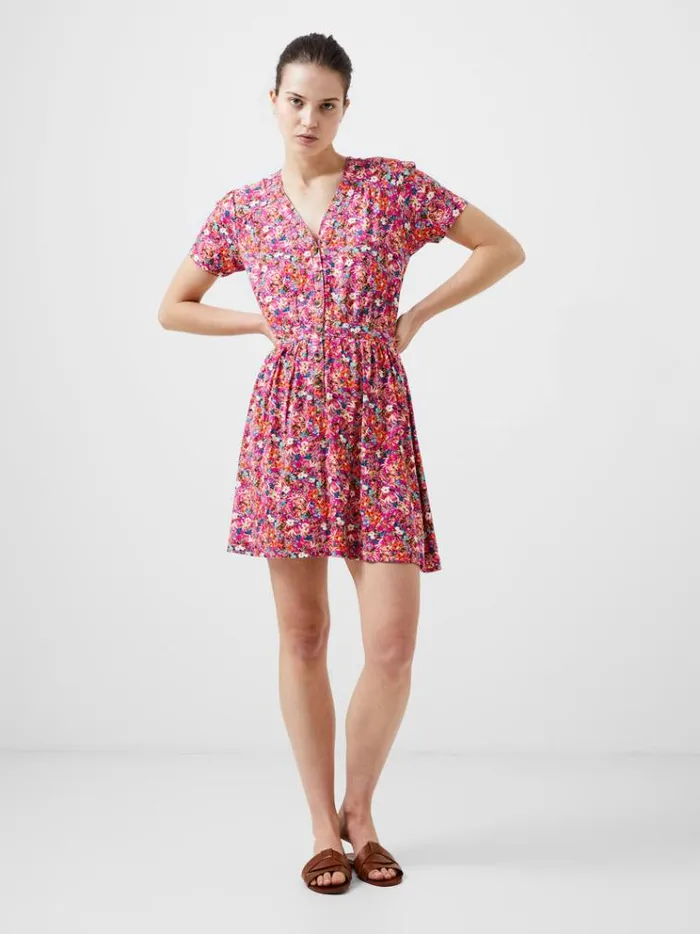 French Connection Dresses Blossom Vee Mini Dress Wild Rosa 8211 Woman