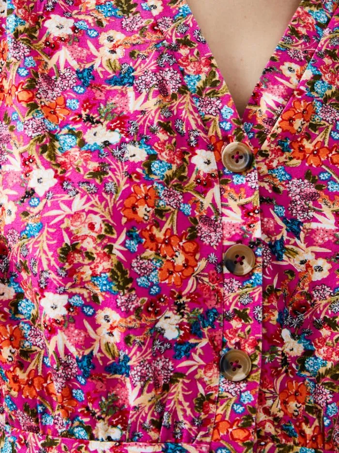 French Connection Dresses Blossom Vee Mini Dress Wild Rosa 8211 Woman