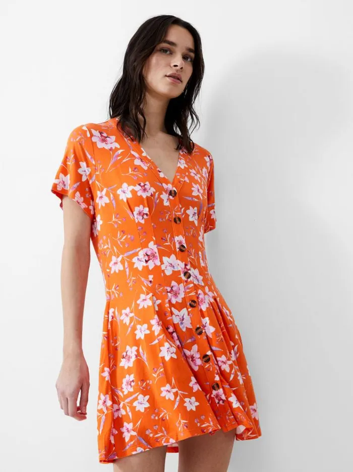 French Connection Dresses Camille Flippy Button Dress Mandarin 8211 Woman