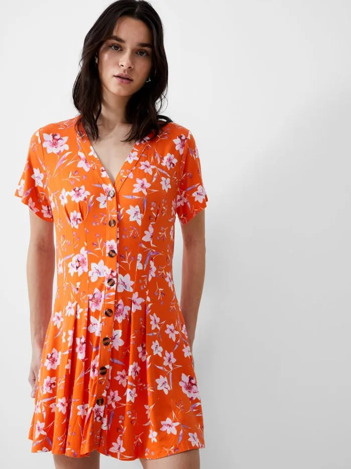 French Connection Dresses Camille Flippy Button Dress Mandarin 8211 Woman