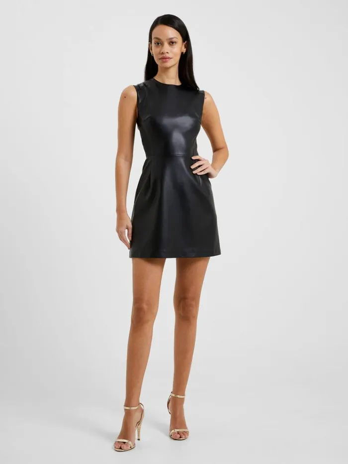 French Connection Dresses Crolenda Pu Mini Dress Black 8211 Woman
