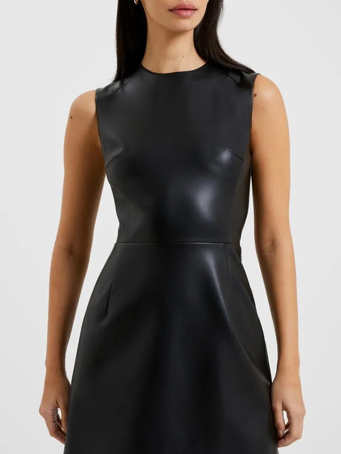 French Connection Dresses Crolenda Pu Mini Dress Black 8211 Woman