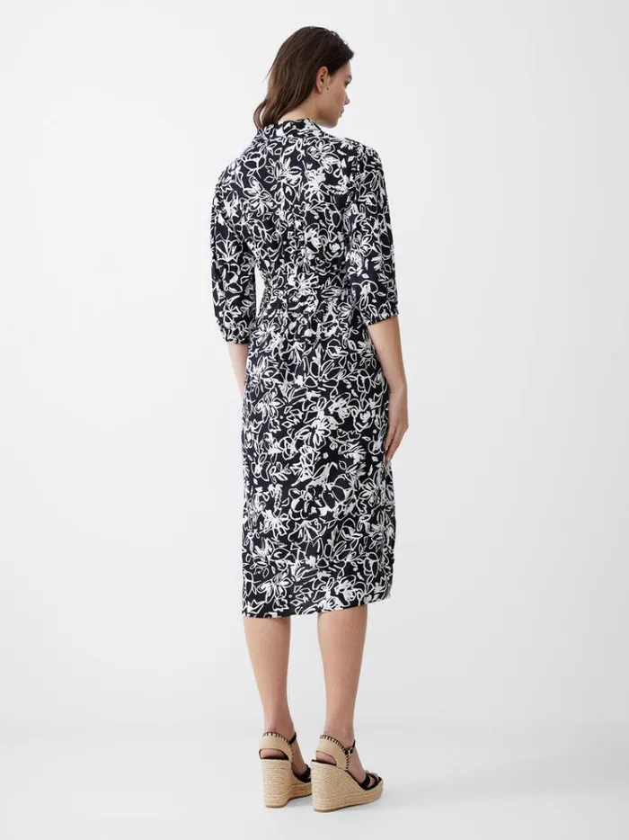 French Connection Dresses Fayola Midi Shirt Dress Blackwhite 8211 Woman