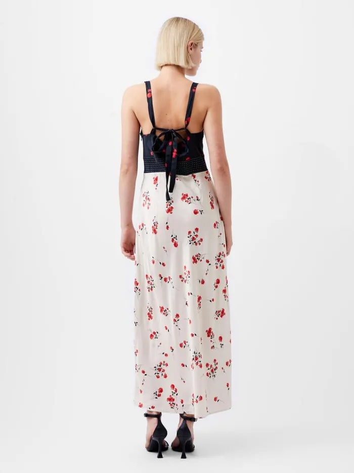 French Connection Dresses Floramour Ennis Eco Satin Slip Dress Classic Creamblacko 8211 Woman