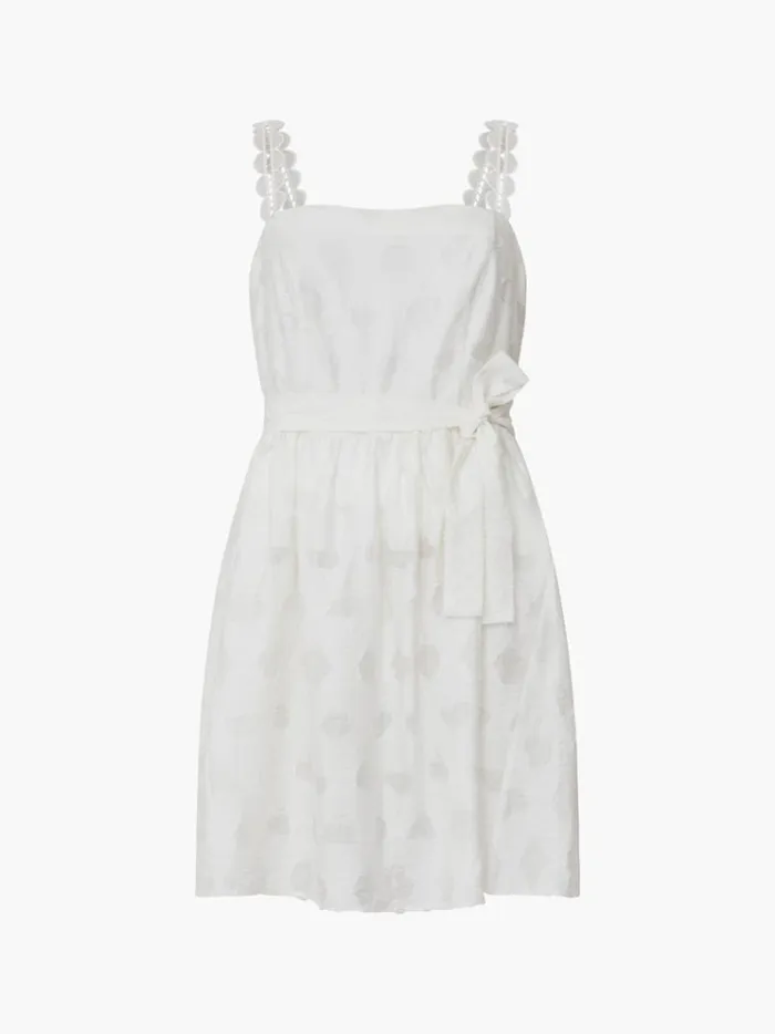 French Connection Dresses Freya Organza Devore Mini Dress Summer White 8211 Woman