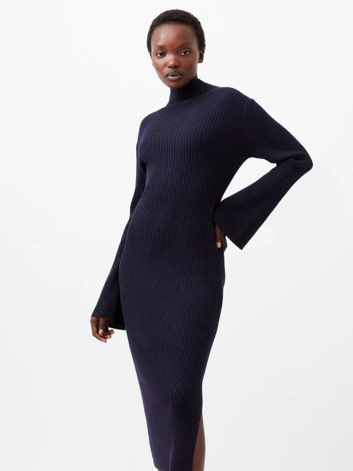 French Connection Dresses Lolly Mari Flare Sleeve Knit Dress Marine 8211 Woman French Connection Dresses Lolly Mari Flare Sleeve Knit Dress Marine 8211 Woman
