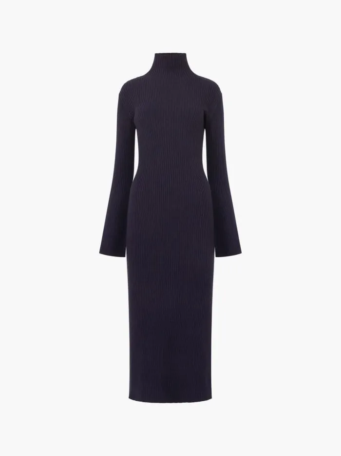 French Connection Dresses Lolly Mari Flare Sleeve Knit Dress Marine 8211 Woman