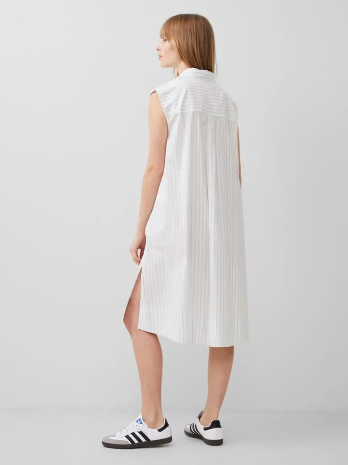 French Connection Dresses Rhodes Poplin Stripe Shirt Dress Whitecashmerestripe 8211 Woman