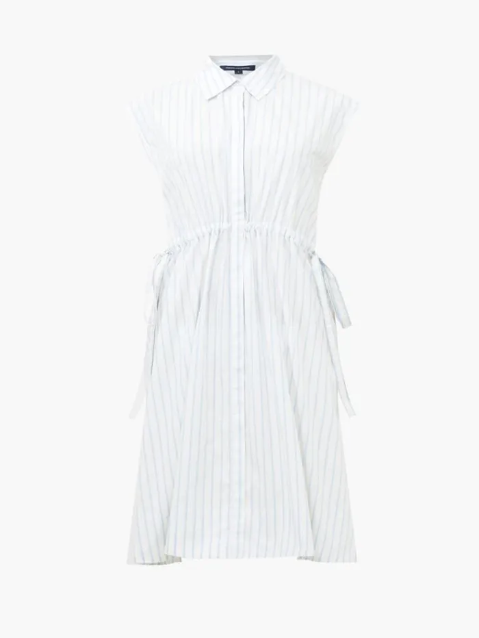 French Connection Dresses Rhodes Poplin Stripe Shirt Dress Whitecashmerestripe 8211 Woman