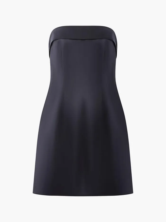 French Connection Dresses Structured Satin Bandeau Mini Dress Black 8211 Woman