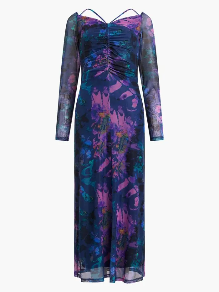 French Connection Dresses Toni Mesh Gabriela Dress Blue Depths 8211 Woman