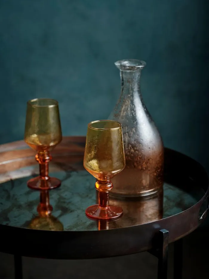 French Connection Home Accessories Ambra Recycled Wine Glass Orange 8211 Home