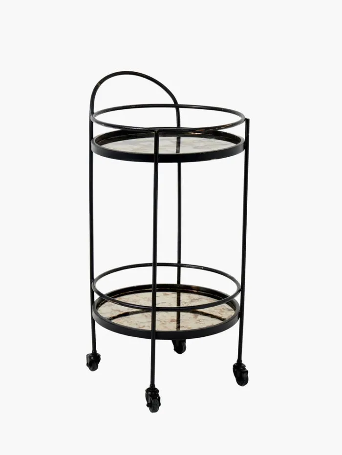 French Connection Home Accessories Antique Mirrored Drinks Trolley Blackgold 8211 Home French Connection Home Accessories Antique Mirrored Drinks Trolley Blackgold 8211 Home