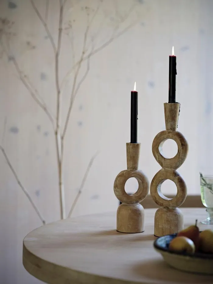 French Connection Home Accessories Wooden Candle Holder Natural 8211 Home