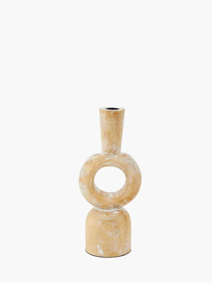 French Connection Home Accessories Wooden Candle Holder Natural 8211 Home