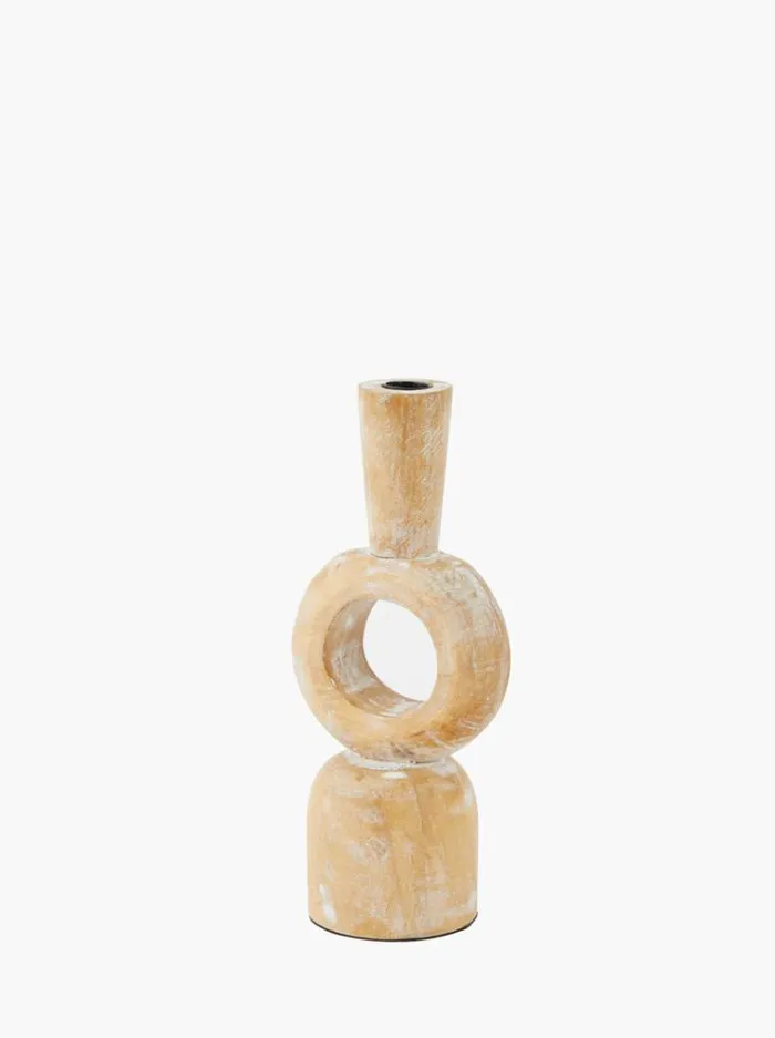 French Connection Home Accessories Wooden Candle Holder Natural 8211 Home