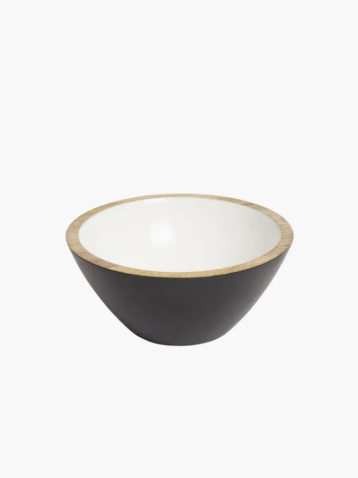 French Connection Home Accessories Yin Yang Large Wooden Bowl Blacknatural 8211 Home French Connection Home Accessories Yin Yang Large Wooden Bowl Blacknatural 8211 Home