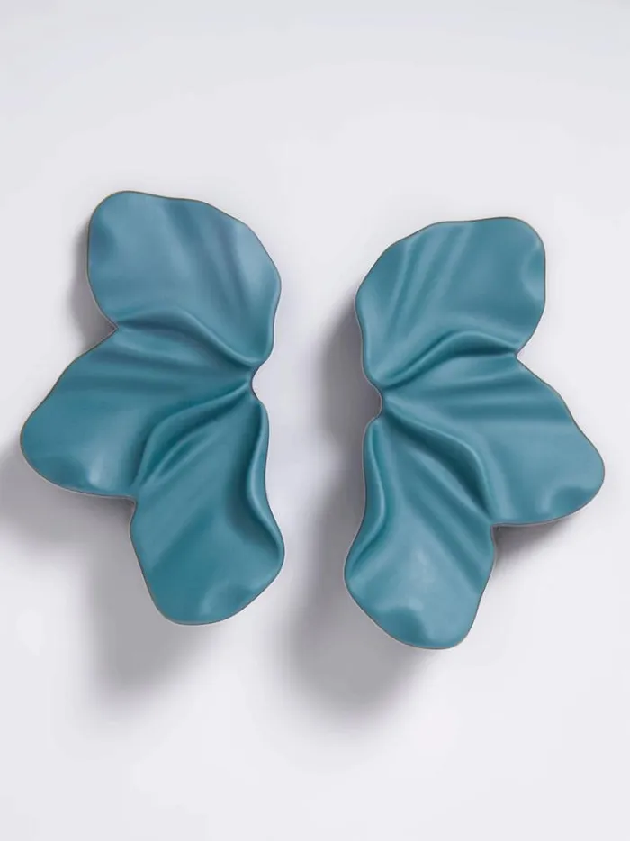 French Connection Jewellery Flower Piece Earrings Dark Green 8211 Woman