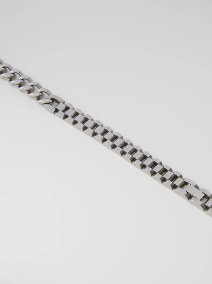 French Connection Jewellery Mixed Chain Bracelet Silver 8211 Woman