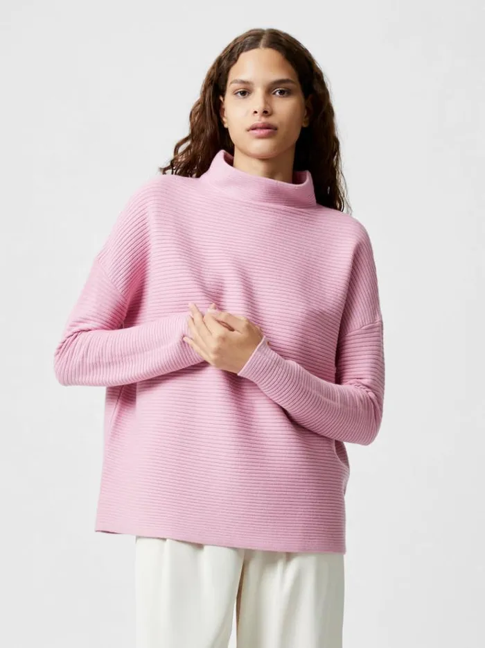 French Connection Jumpers and Cardigans Babysoft Rib Mock Neck Jumper Foxglove 8211 Woman French Connection Jumpers and Cardigans Babysoft Rib Mock Neck Jumper Foxglove 8211 Woman