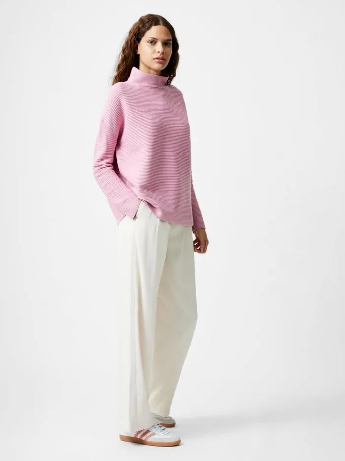 French Connection Jumpers and Cardigans Babysoft Rib Mock Neck Jumper Foxglove 8211 Woman
