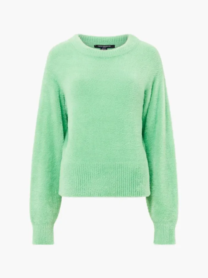 French Connection Jumpers and Cardigans Jacelin Fluffy Crew Neck Jumper Vivid Green 8211 Woman