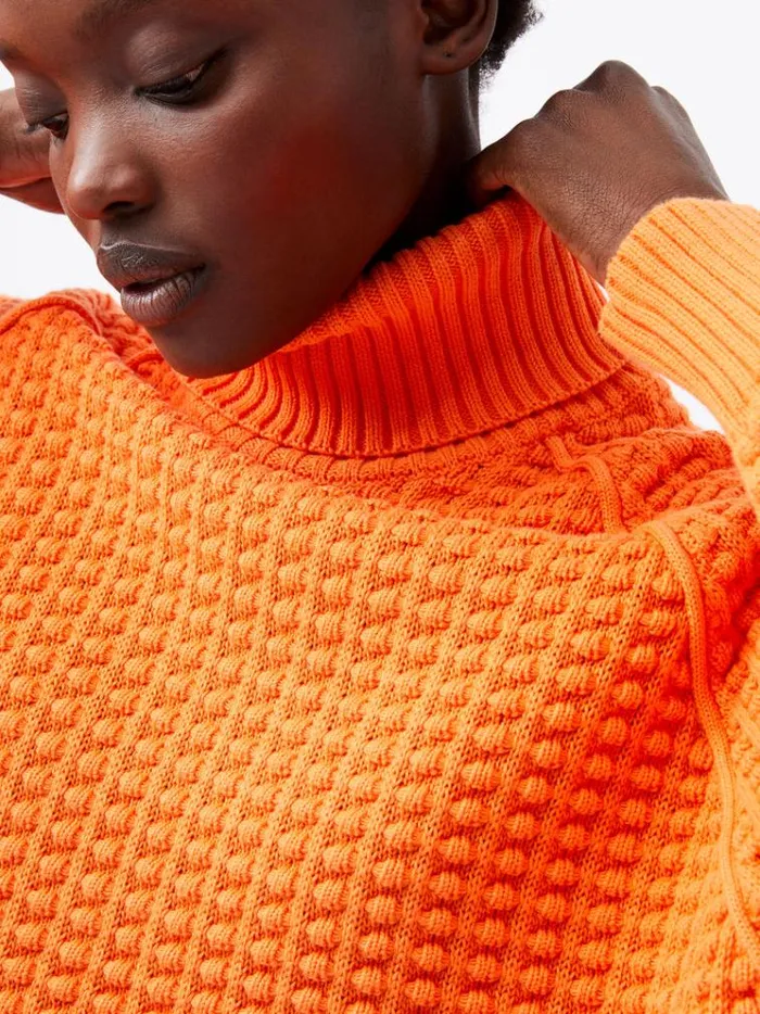 French Connection Jumpers and Cardigans Keya Popcorn Knit Mozart Jumper Coral Rose 8211 Woman