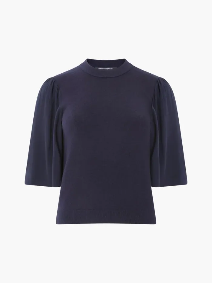French Connection Jumpers and Cardigans Krista Knits Flared Sleeve Jumper Marine 8211 Woman