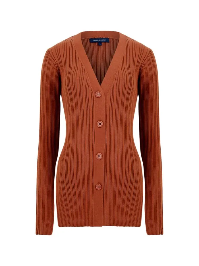 French Connection Jumpers and Cardigans Leonora Recycled Cardigan Sierra 8211 Woman