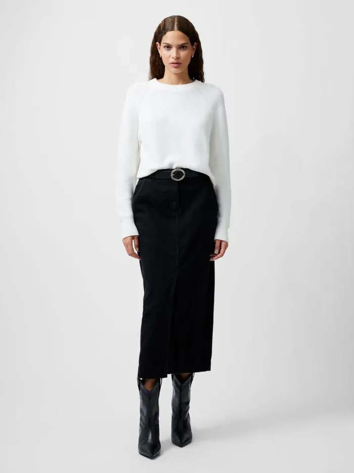 French Connection Jumpers and Cardigans Lilly Mozart Crew Neck Jumper Summer White 8211 Woman