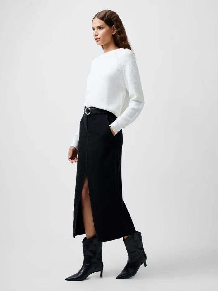 French Connection Jumpers and Cardigans Lilly Mozart Crew Neck Jumper Summer White 8211 Woman