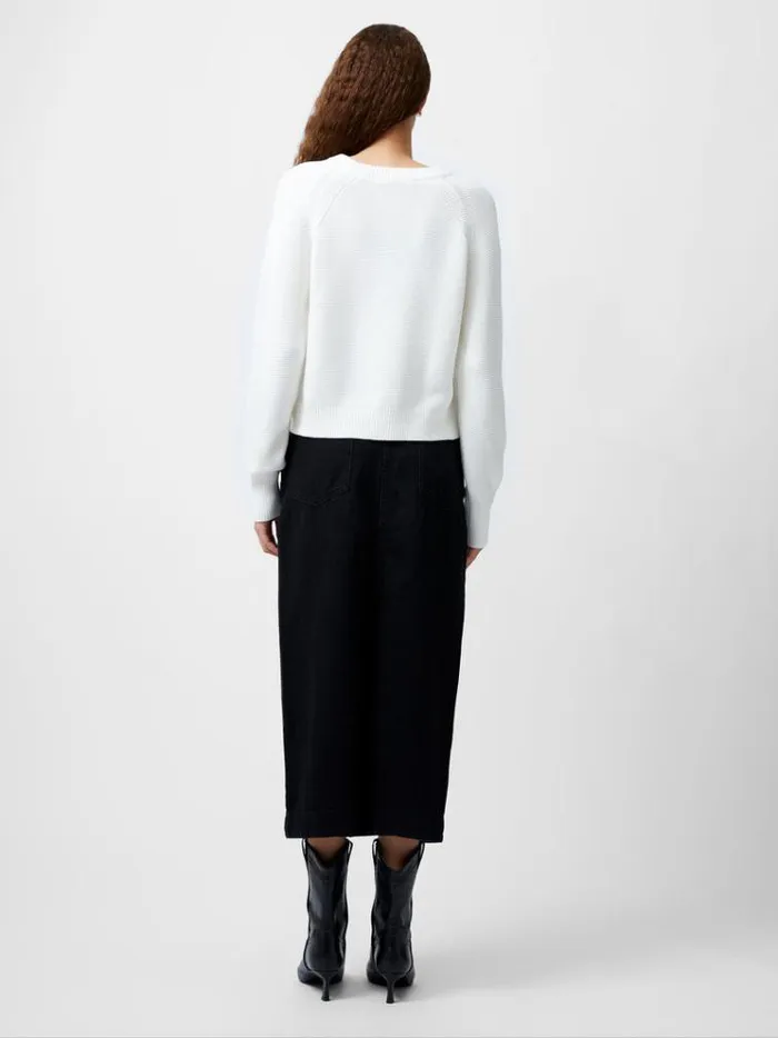 French Connection Jumpers and Cardigans Lilly Mozart Crew Neck Jumper Summer White 8211 Woman