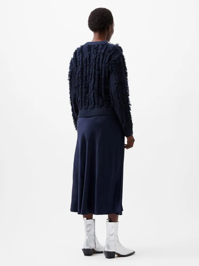 French Connection Jumpers and Cardigans Malika Fringed Jumper Marine 8211 Woman