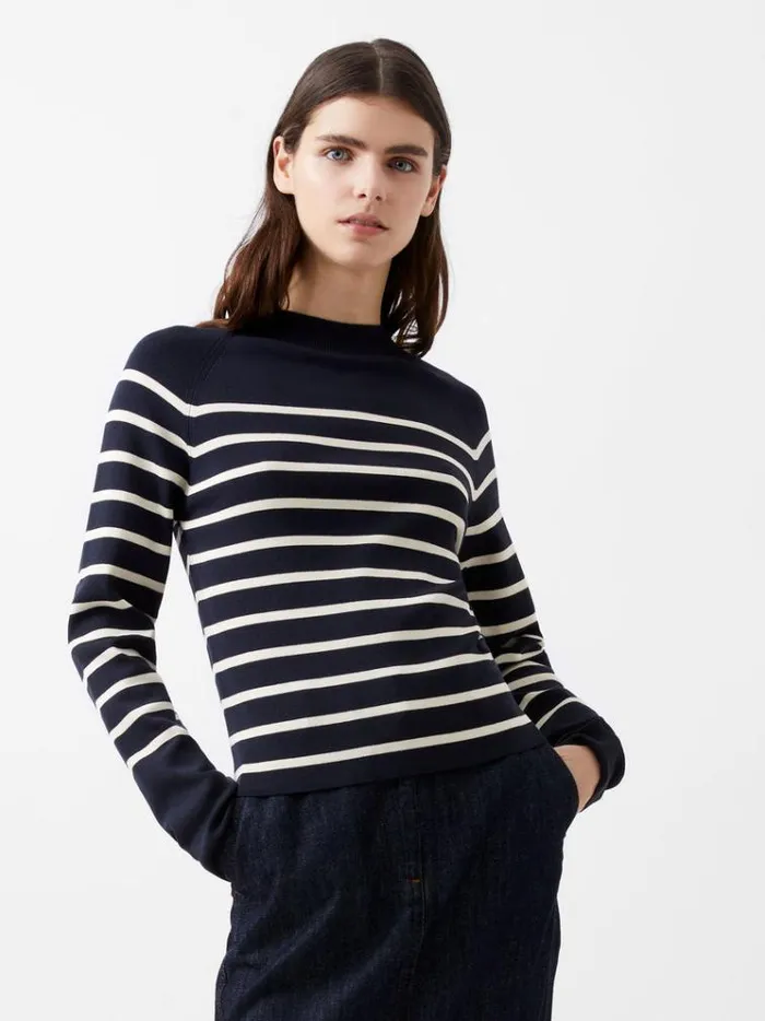 French Connection Jumpers and Cardigans Milena Striped Jumper Marineclassic Cream 8211 Woman