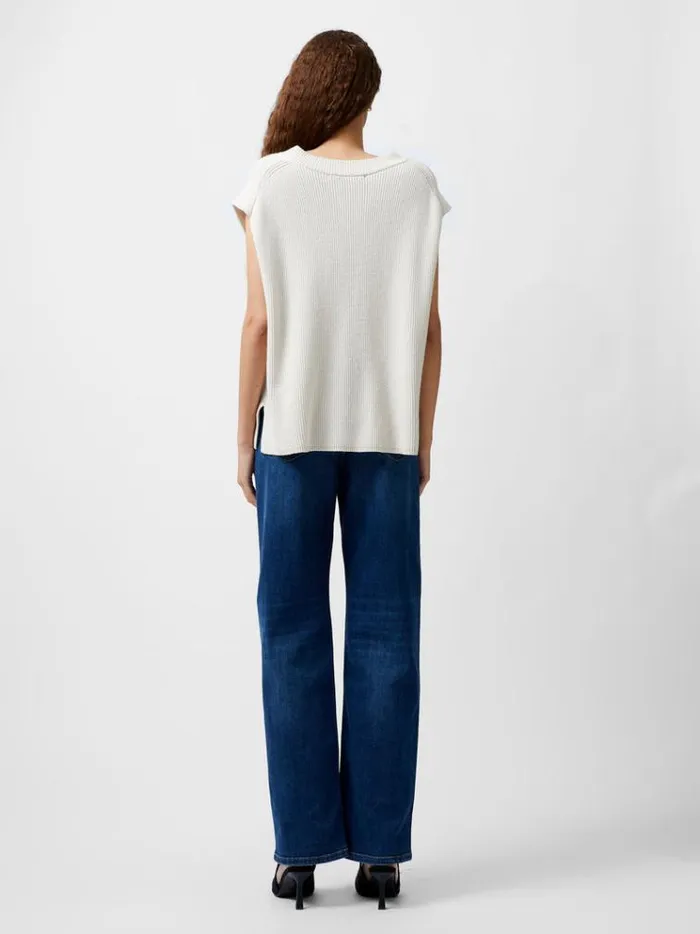 French Connection Jumpers and Cardigans Nariko Rib Knit Vest Oatmeal Mel 8211 Woman
