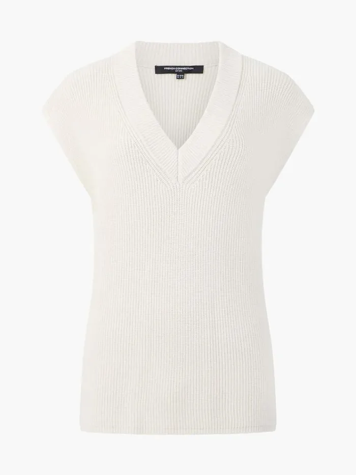 French Connection Jumpers and Cardigans Nariko Rib Knit Vest Oatmeal Mel 8211 Woman