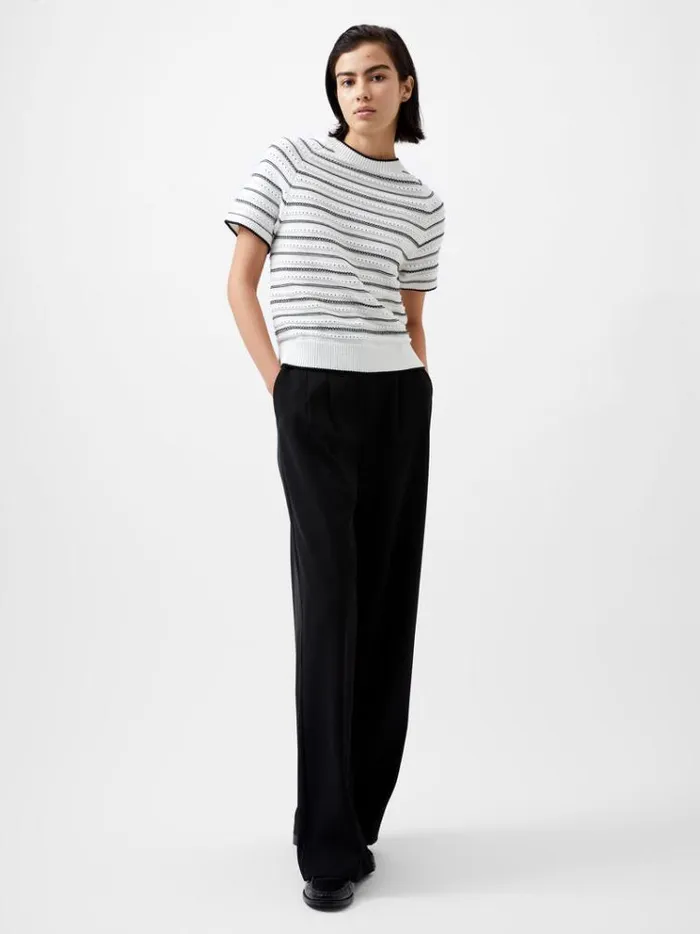 French Connection Jumpers and Cardigans Oskie Short Sleeve Jumper Winter Whitemoonles 8211 Woman French Connection Jumpers and Cardigans Oskie Short Sleeve Jumper Winter Whitemoonles 8211 Woman