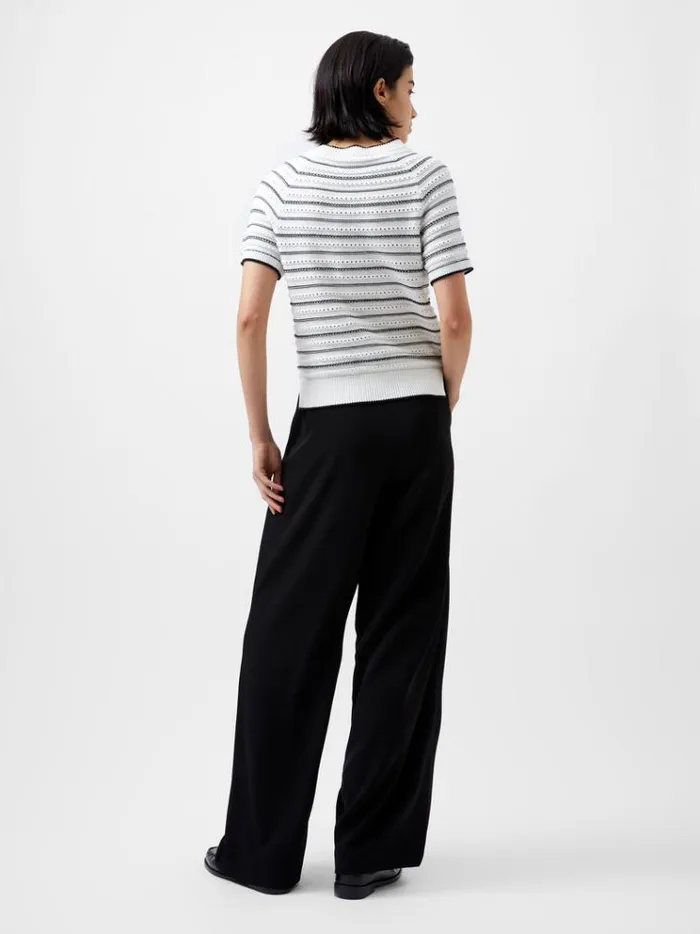 French Connection Jumpers and Cardigans Oskie Short Sleeve Jumper Winter Whitemoonles 8211 Woman