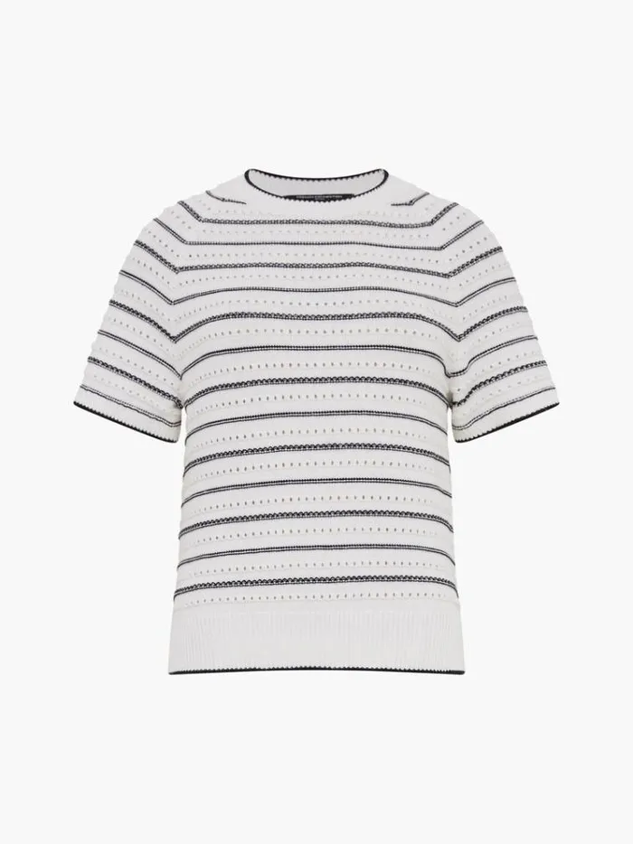 French Connection Jumpers and Cardigans Oskie Short Sleeve Jumper Winter Whitemoonles 8211 Woman