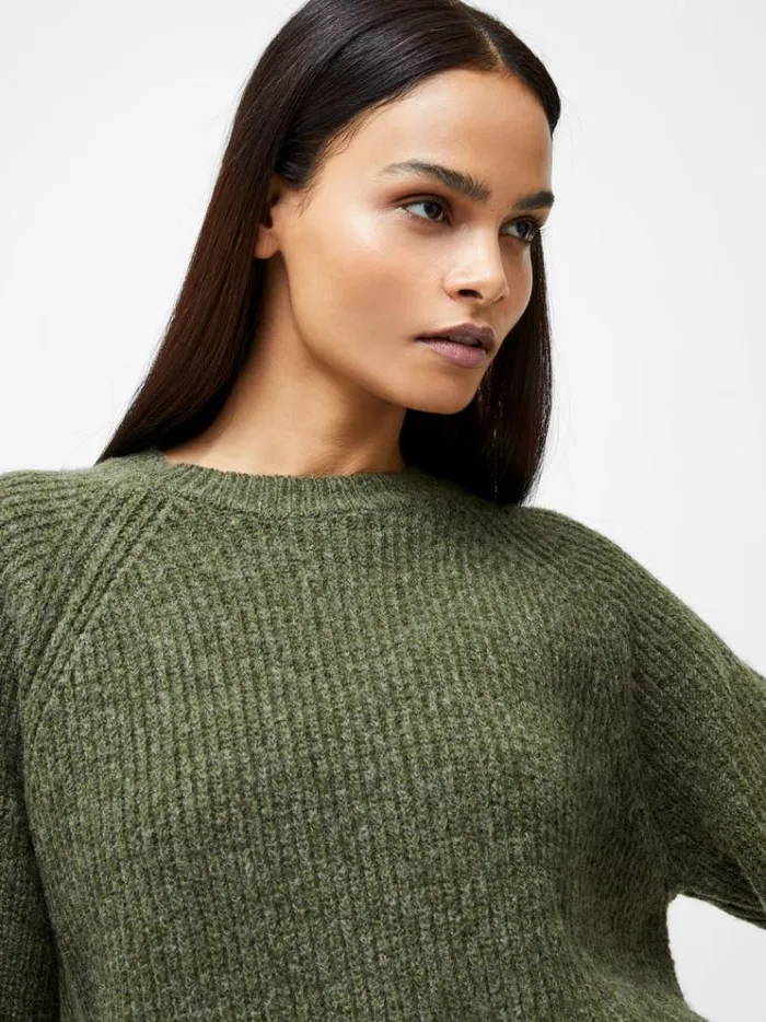 French Connection Jumpers and Cardigans Raglan Sleeve Jumper Dk Khaki 8211 Woman