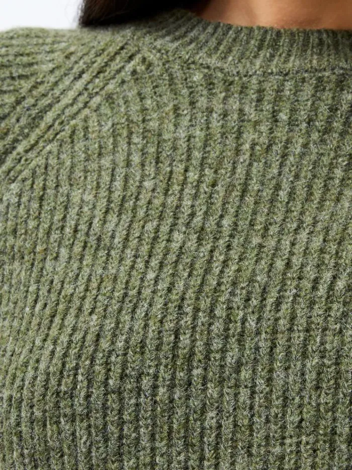 French Connection Jumpers and Cardigans Raglan Sleeve Jumper Dk Khaki 8211 Woman