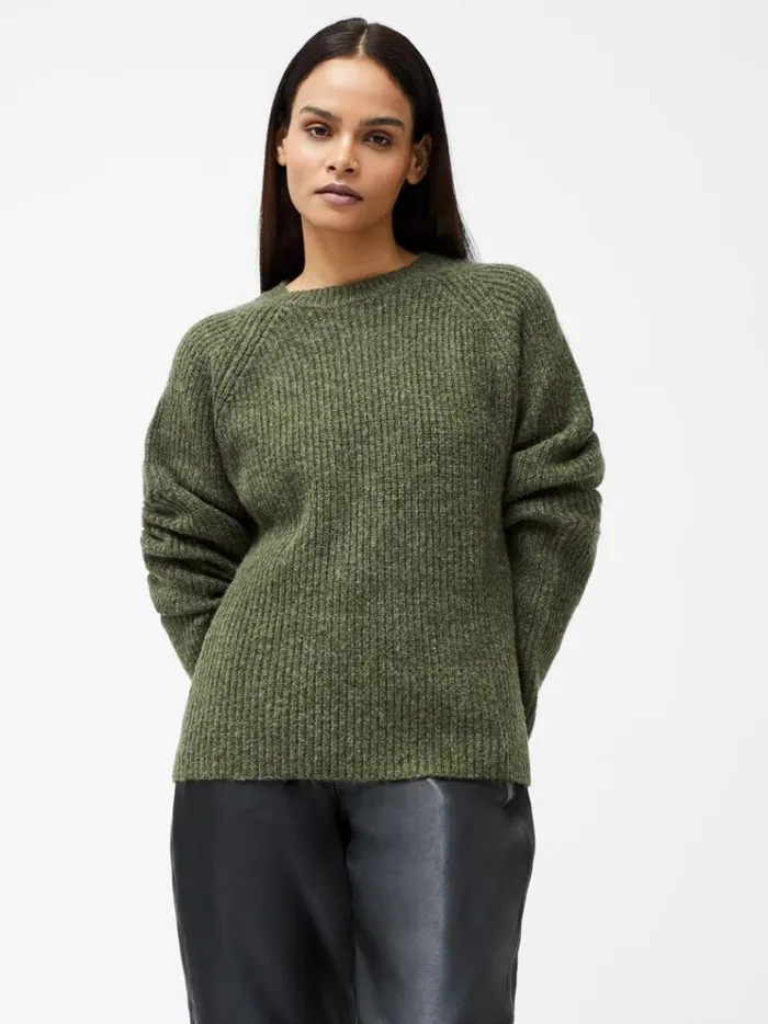 French Connection Jumpers and Cardigans Raglan Sleeve Jumper Dk Khaki 8211 Woman