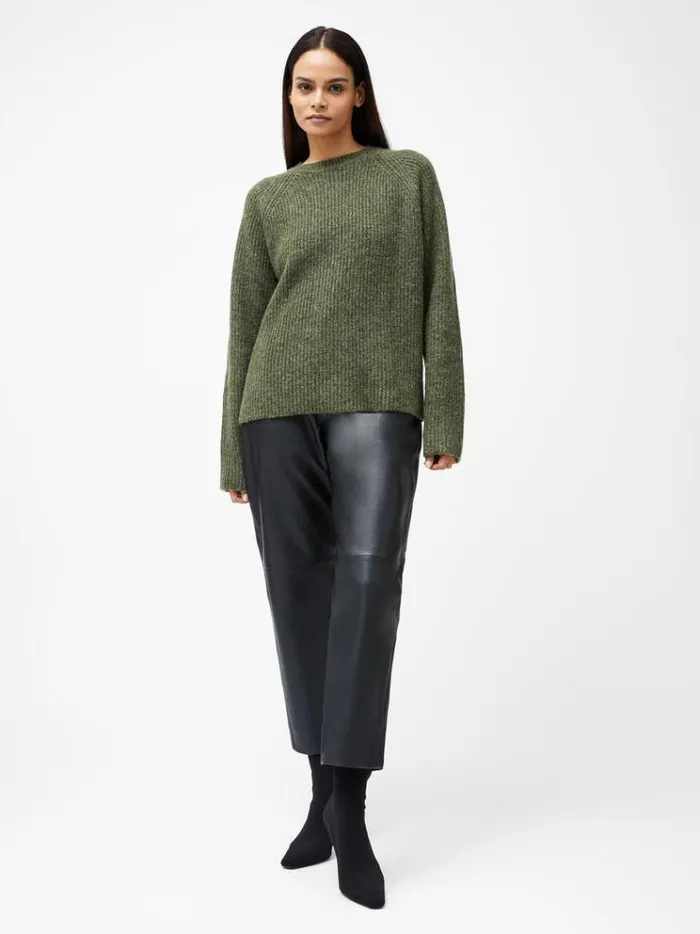 French Connection Jumpers and Cardigans Raglan Sleeve Jumper Dk Khaki 8211 Woman
