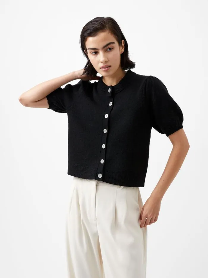 French Connection Jumpers and Cardigans Vhari Recycled Puff Sleeve Cardigan Black 8211 Woman French Connection Jumpers and Cardigans Vhari Recycled Puff Sleeve Cardigan Black 8211 Woman