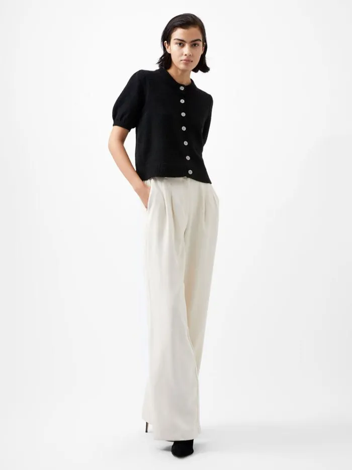French Connection Jumpers and Cardigans Vhari Recycled Puff Sleeve Cardigan Black 8211 Woman