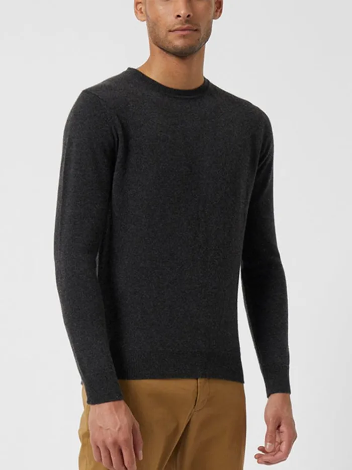 French Connection Knitwear Cashmere Knit Jumper Charcoal Mel 8211 Man